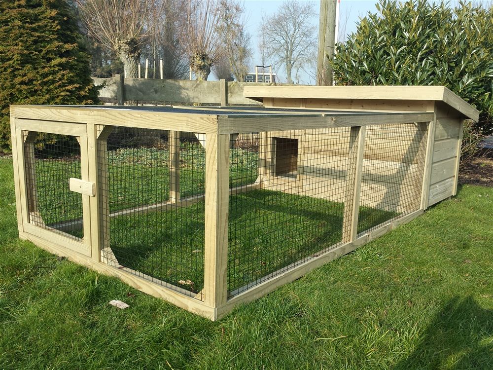 Konijnenhok met ren Konijnenhok met ren