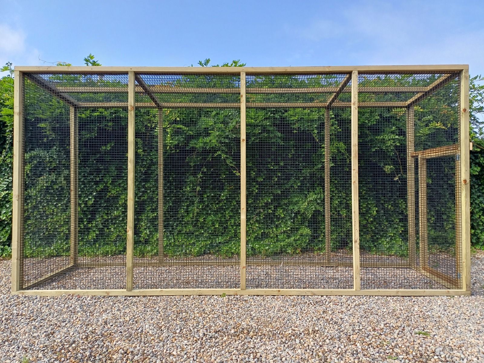 Handgemaakte volière zonder dakpanelen 400x102cm 
