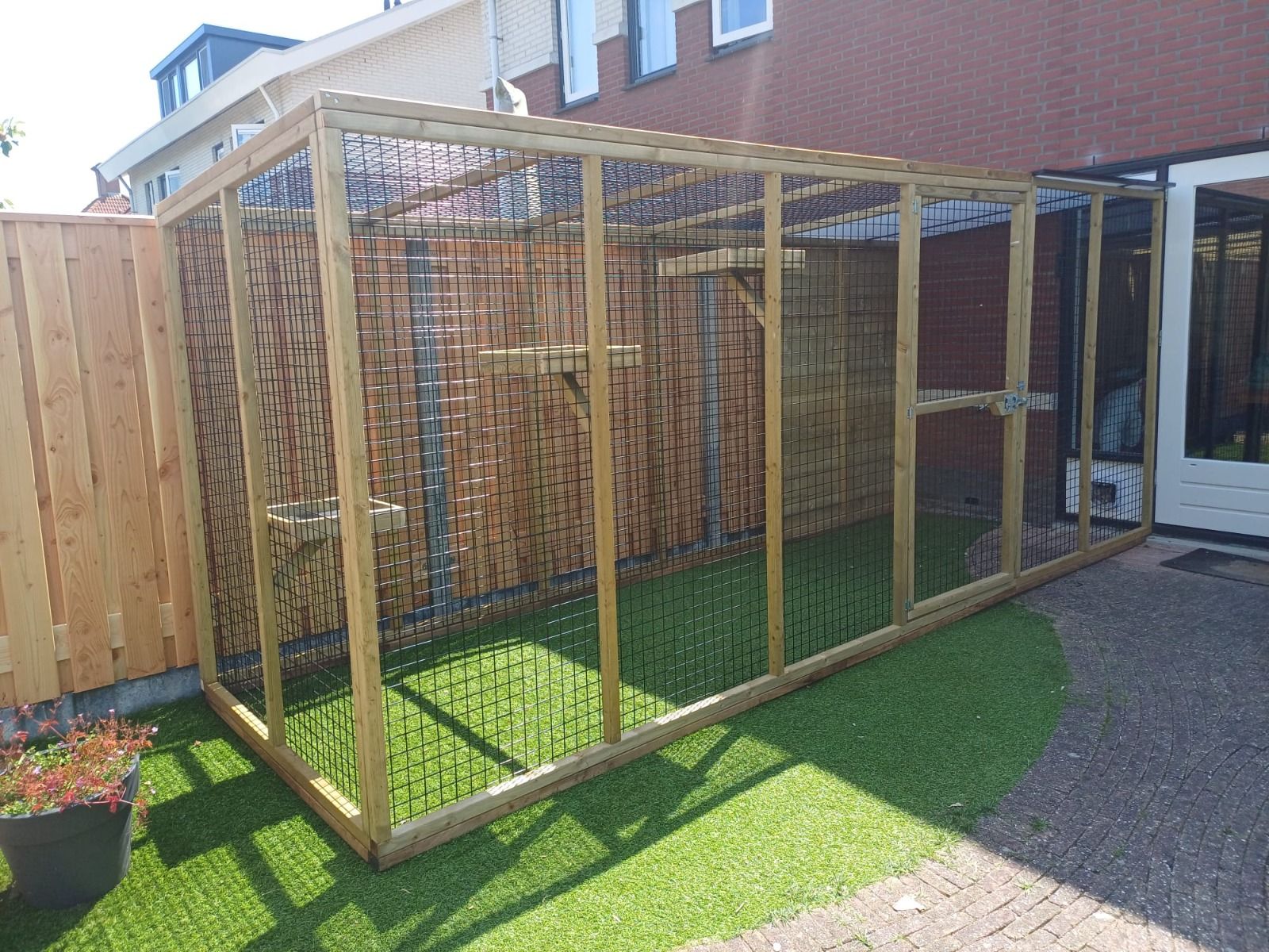 Houten ligplankje kattenren