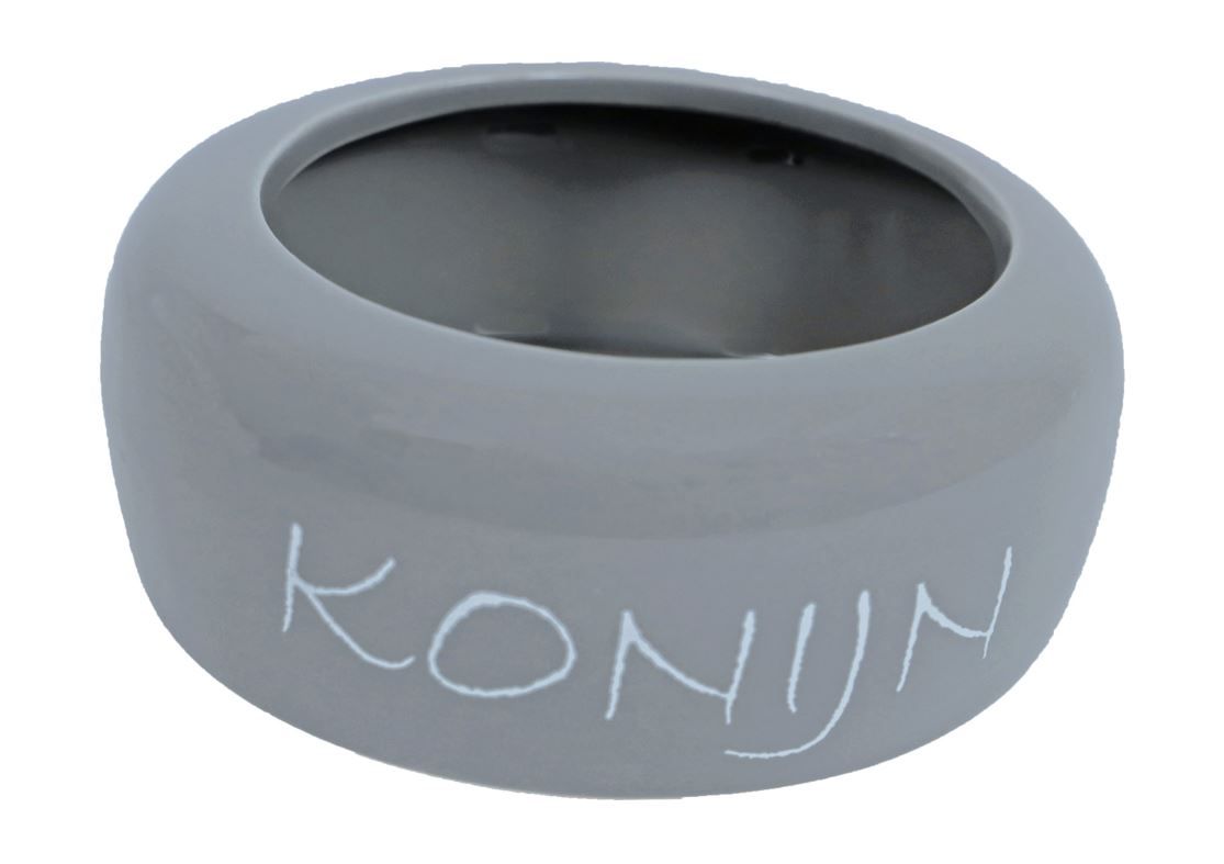 Boon eetbak steen anti-mors konijn lichtgrijs, 13 cm