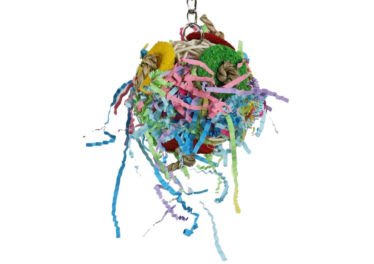 Boon speelbal rotan + slierten + loofah 10cm