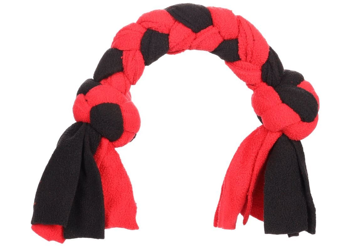 Flamingo Fleece knoopbeen rood/zwart 36 cm
