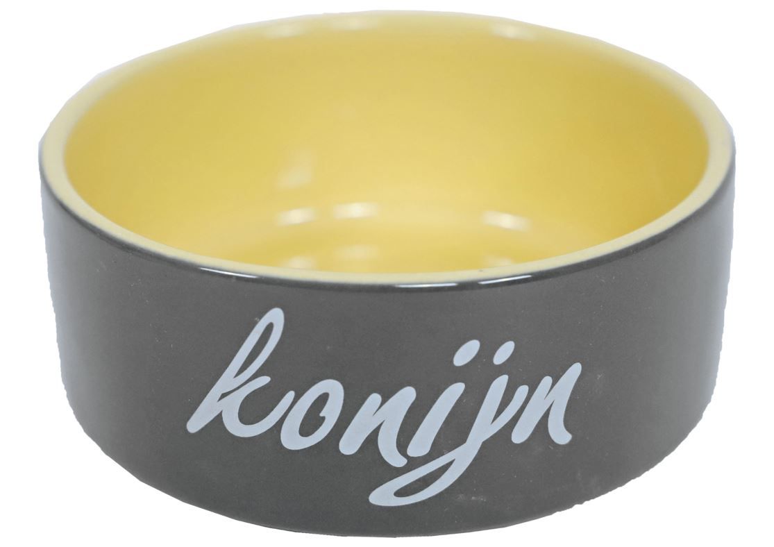 Konijnen voerbak blauw, grijs, groen