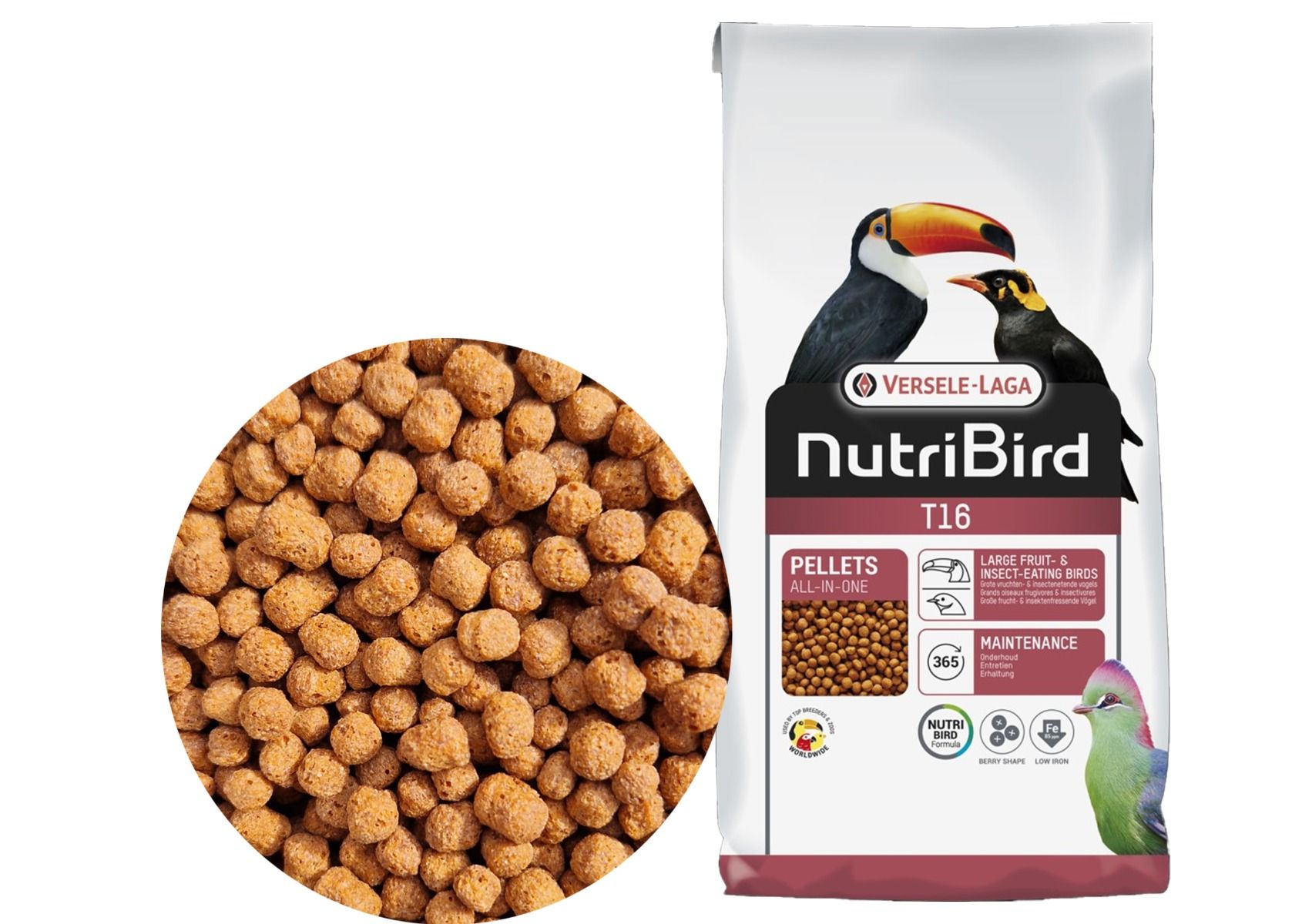Nutribird T16 Geschikt voor o.a. beo’s, toekans, toerako’s en fruitduiven.