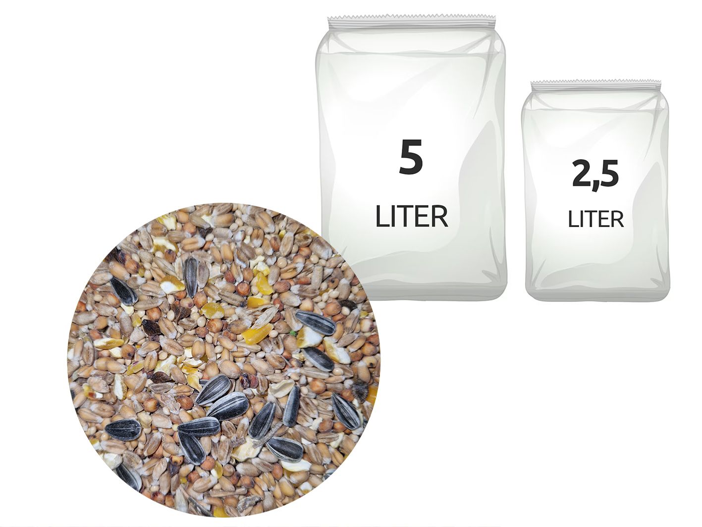 Strooivoer voor tuinvogels 2.5 / 5L