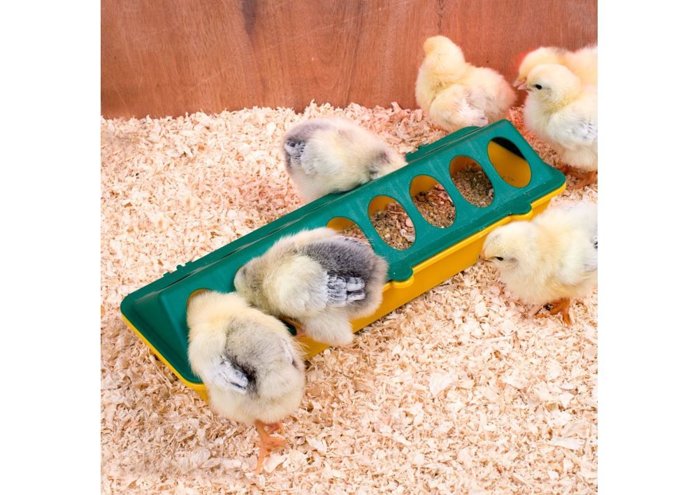 Kuikenvoerbak Kunststof 30Cm Geel/Groen