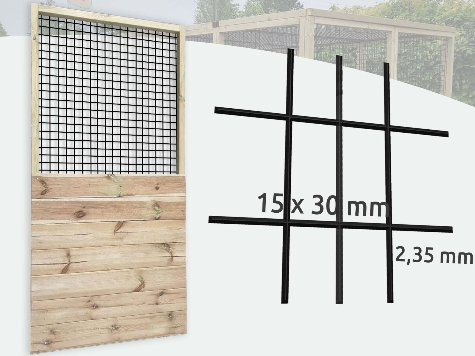 Volièrepaneel 15x30mm | Gaaspaneel half dicht