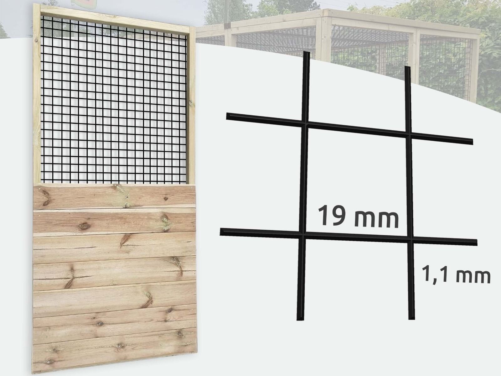 Volièrepaneel 19x19mm | Gaaspaneel half dicht