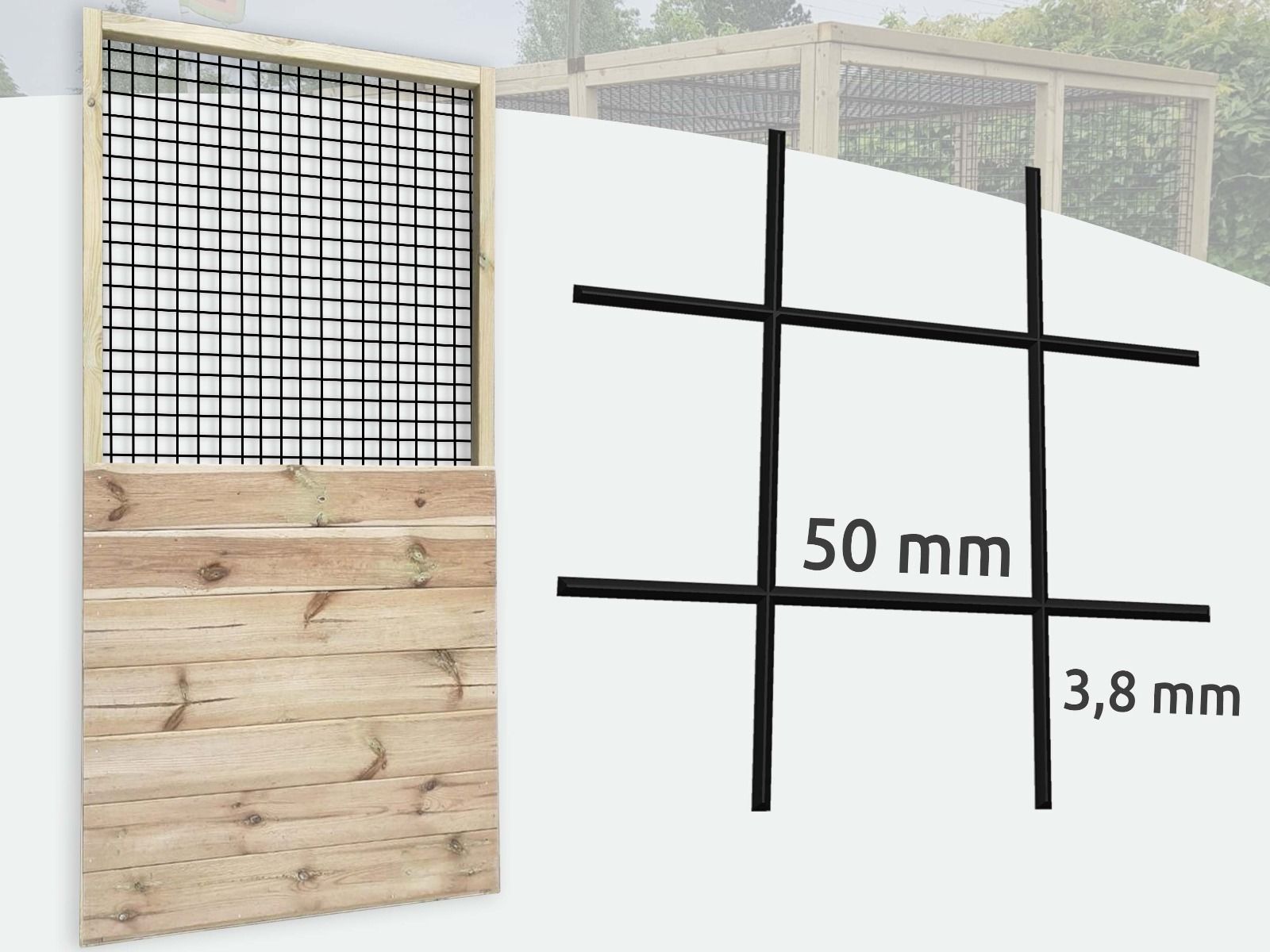 Volièrepaneel 50x50mm | Gaaspaneel half dicht
